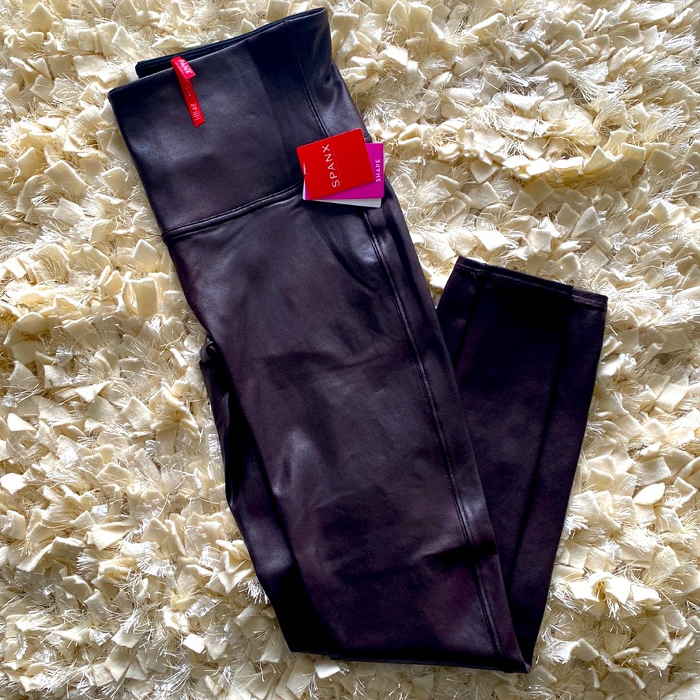 ✅SPANX Faux Leather Leggings - Wine